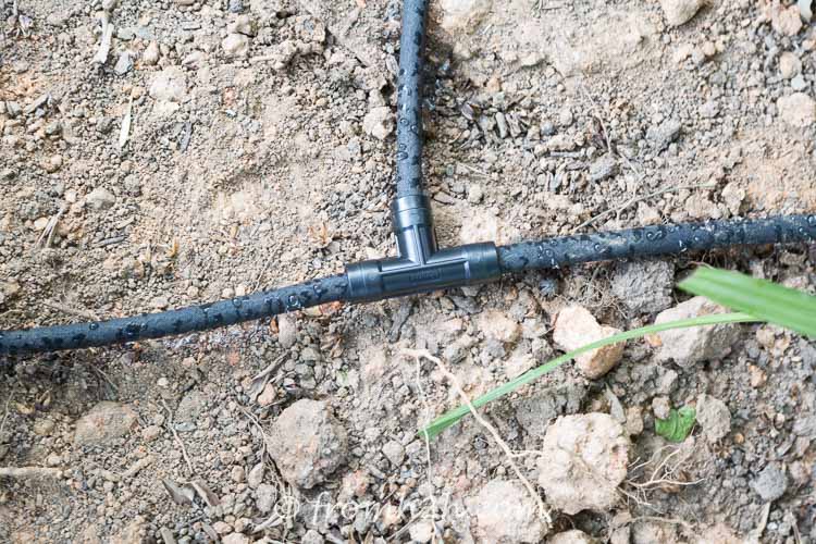 Splitter connection in the middle of a soaker hose
