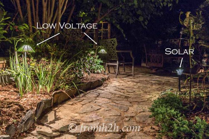Low voltage vs solar lighting