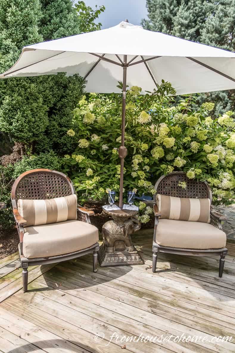 Surround a small patio with plants to make it feel intentionally romantic
