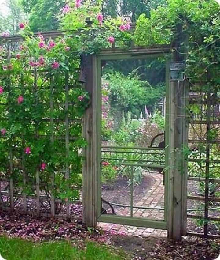 Screen door as garden gate