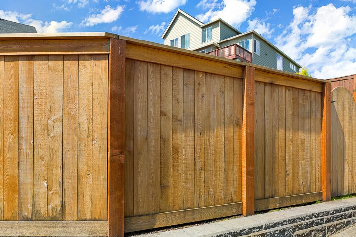 Traditional wood privacy fence 
