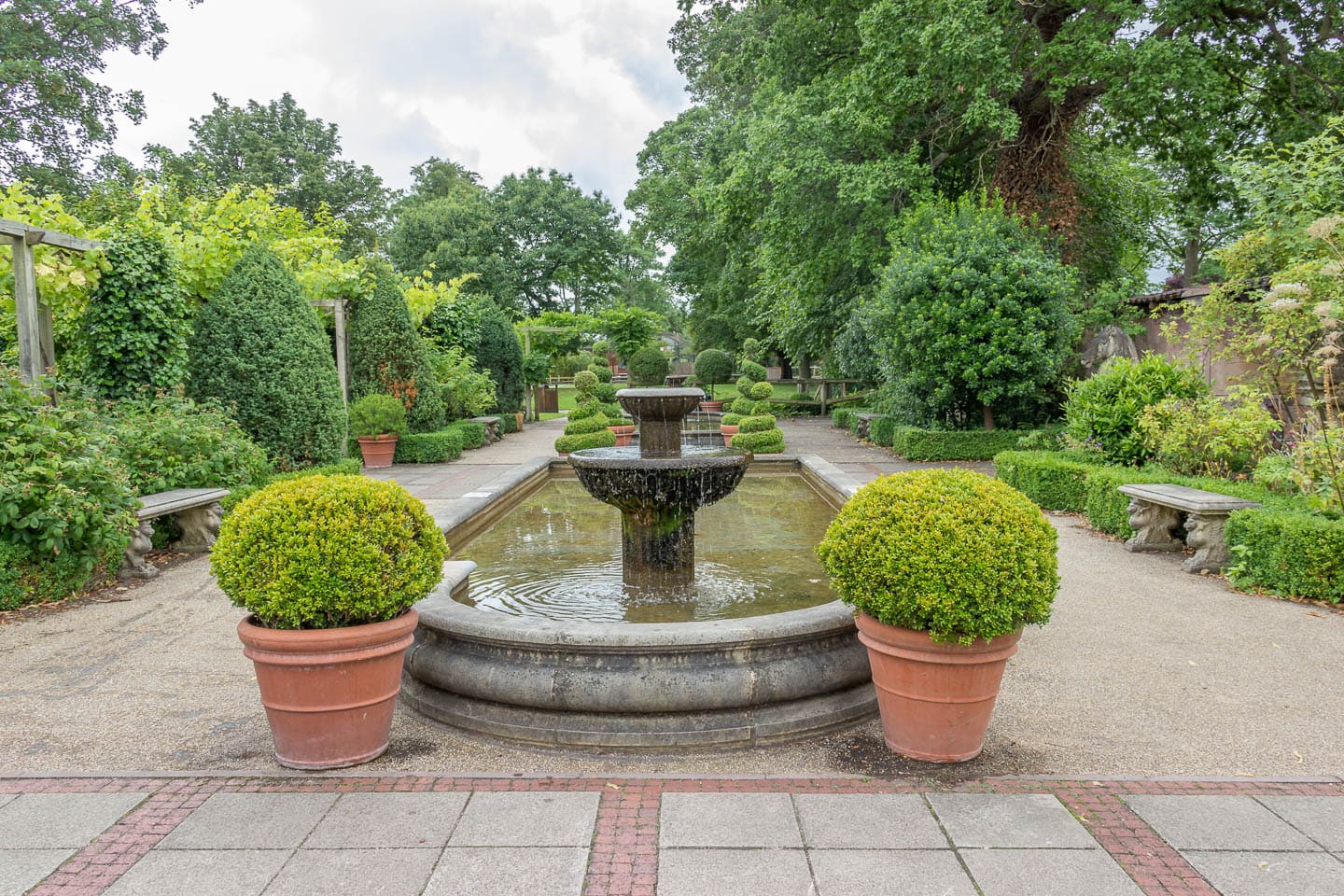 Formal garden with a water feature down the middle