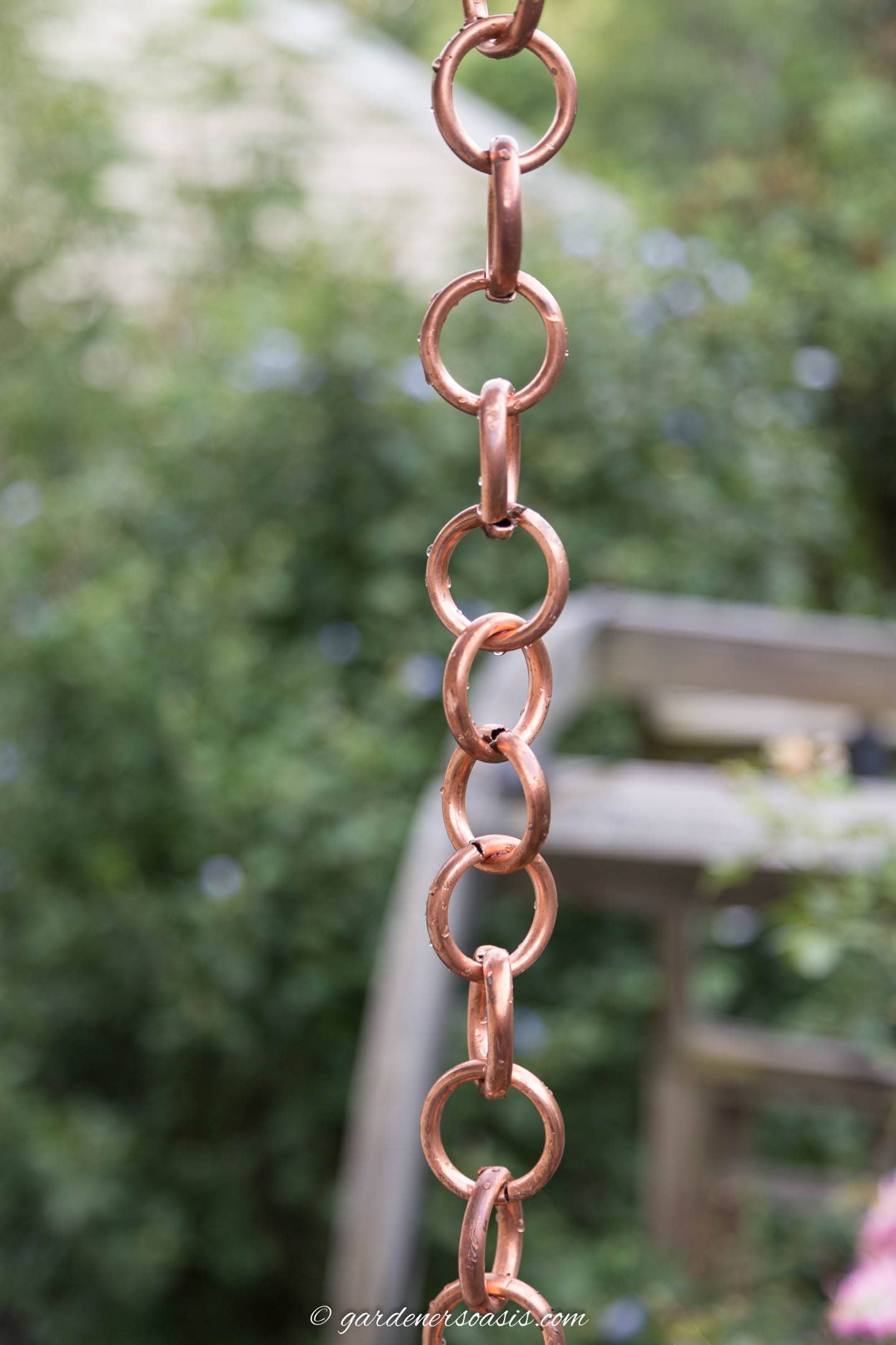 DIY copper link rain chain
