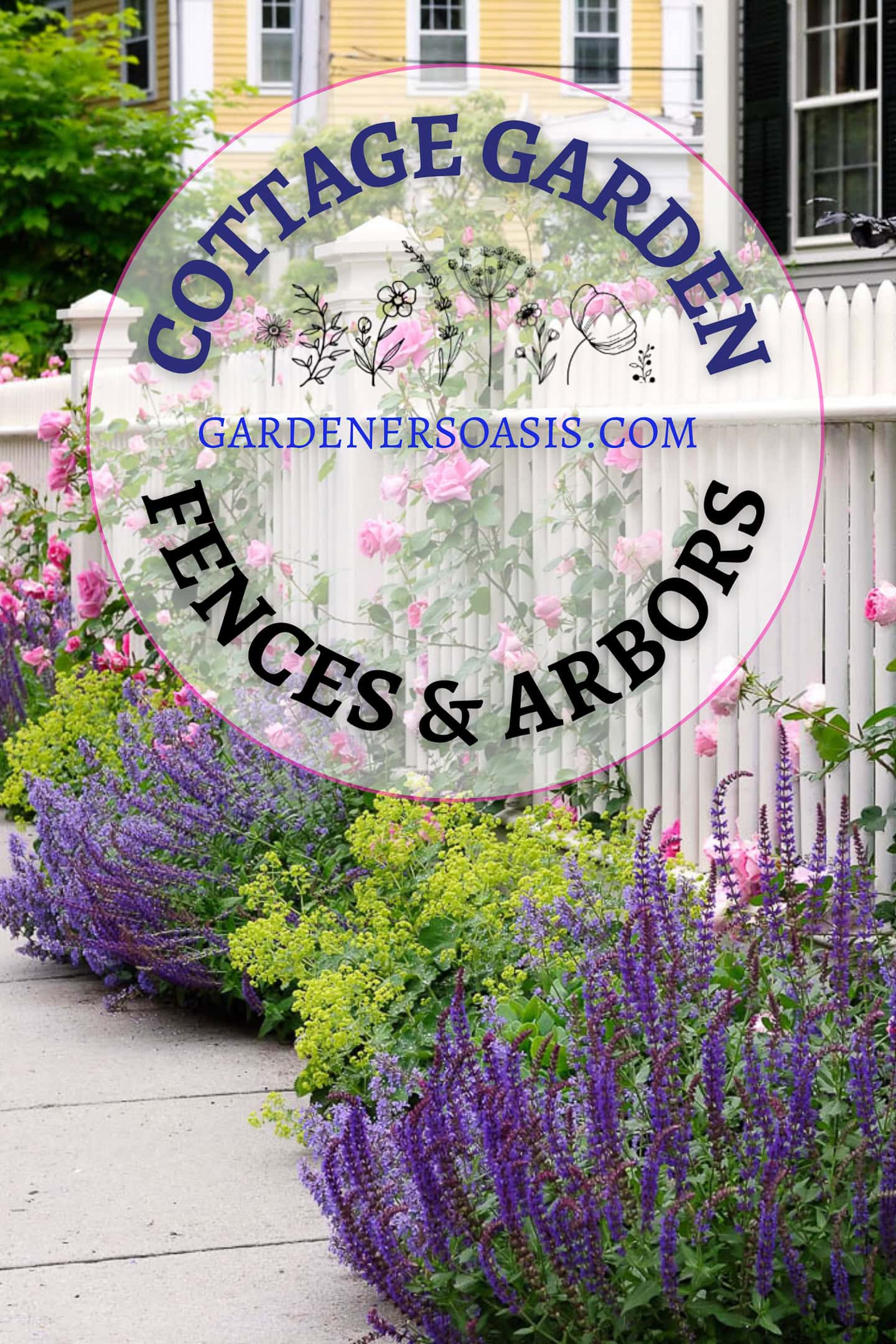 cottage garden fences and arbors