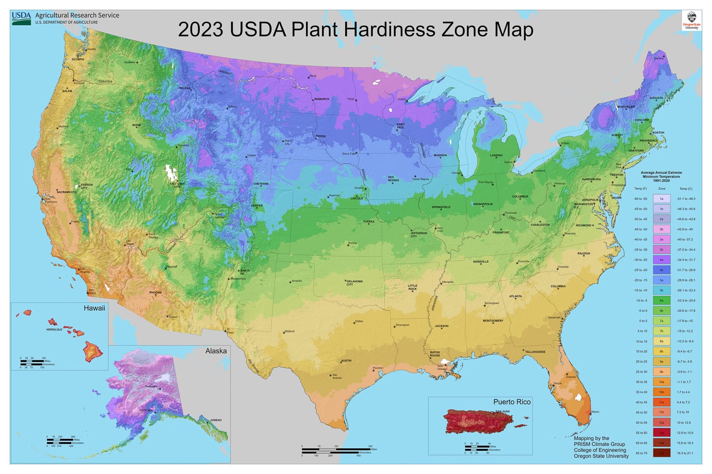 2023 USDA Plant Hardiness Zone Map