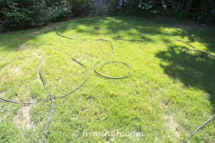 Uncoil the hose in the yard