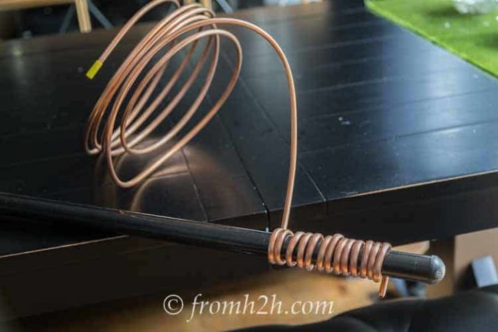 Start with the copper behind the pole