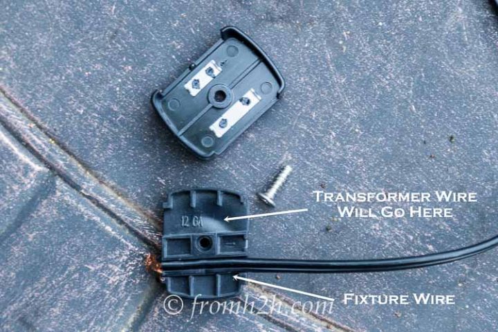 Connect the light fixture wire to the main wire