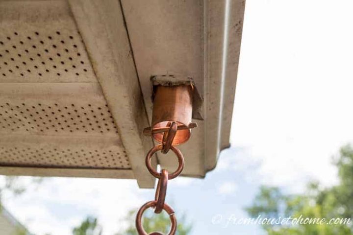 DIY Rain Chain gutter installer