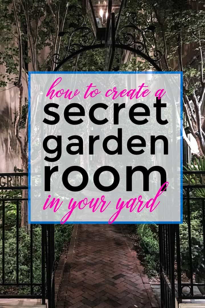 Secret garden room at night